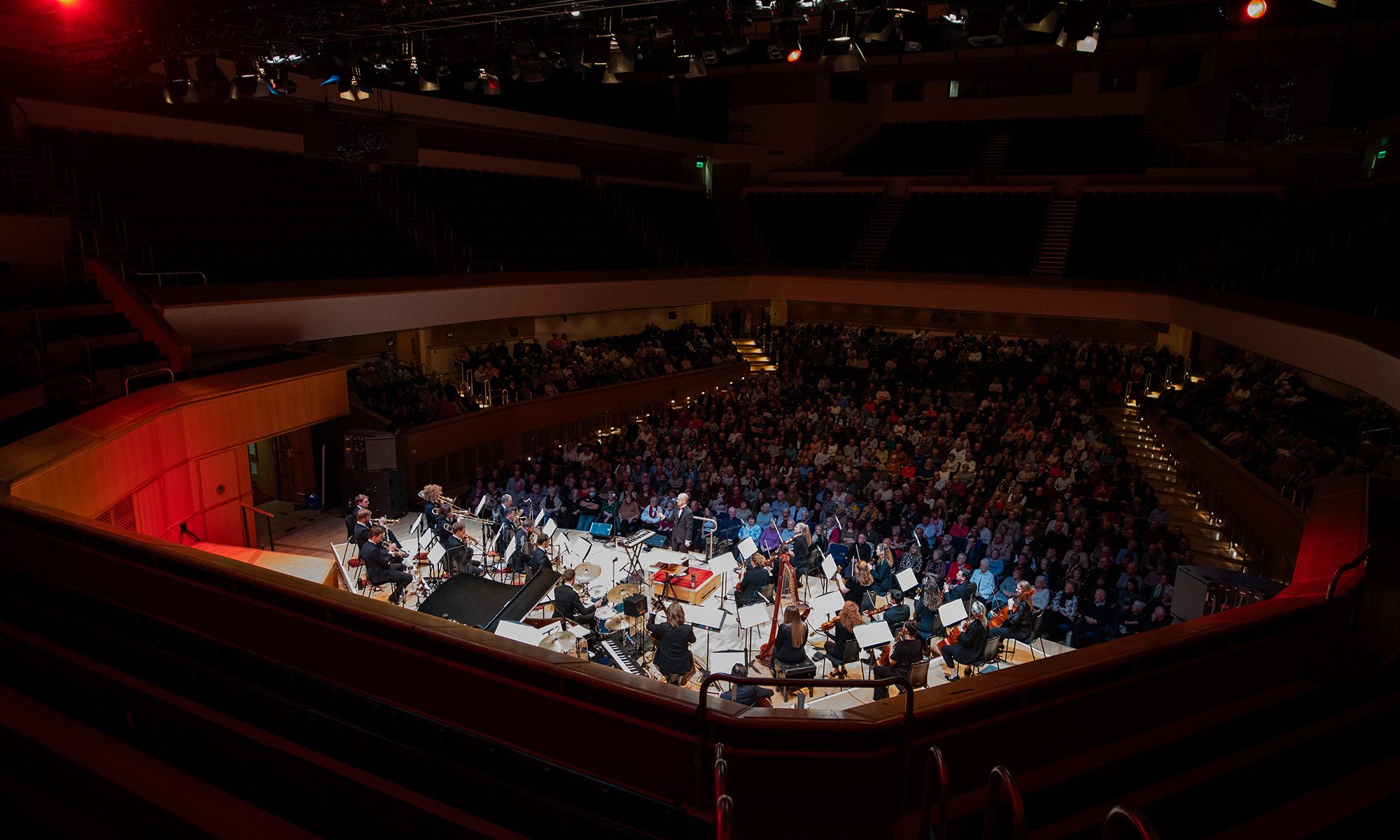 Mike Paul-Smith conducting the Down for the Count Orchestra at Glasgow Royal Concert Hall